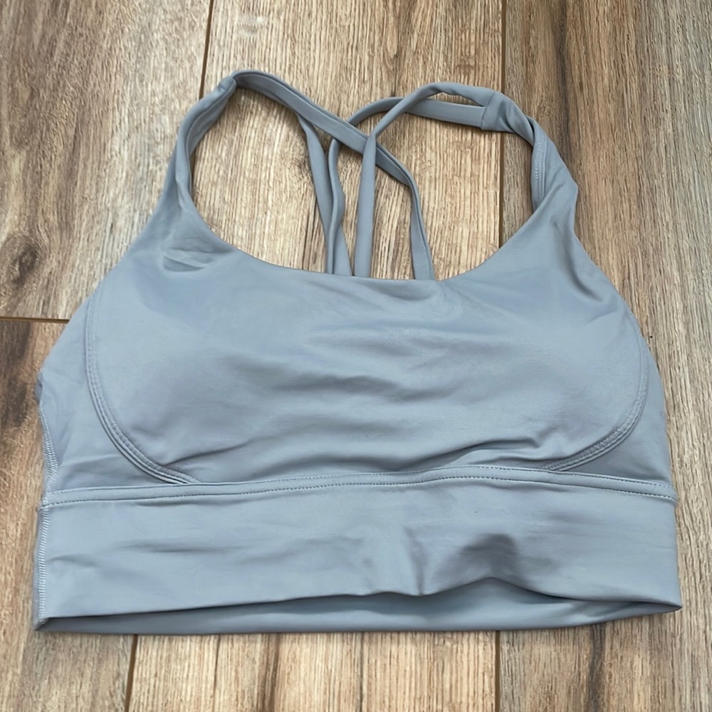 Women’s blue gray sports bra. Size M